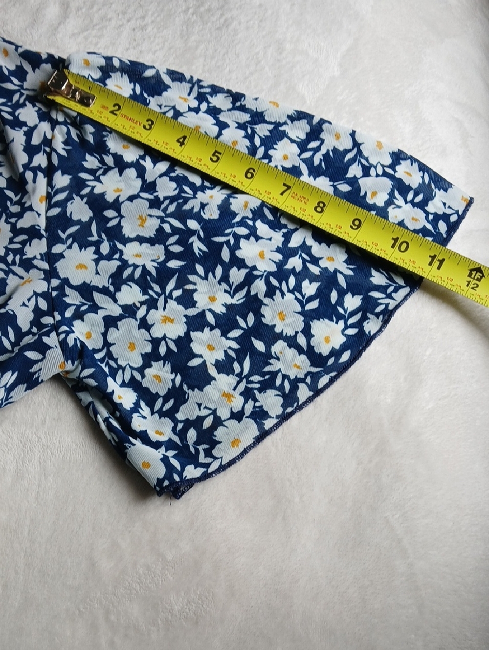 Women’s Navy Floral Midi Dress with V-Neck - Picture 6 of 10